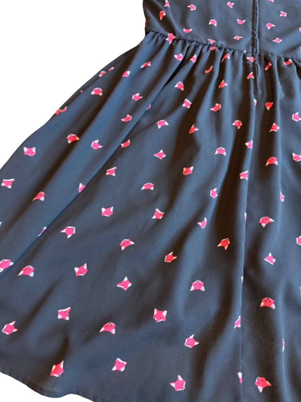 Torrid Black Fox Print Dress Skater A-Line Black Fun Casual Everyday Size 12 - Picture 12 of 14